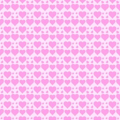 seamless pattern with hearts, pink background 
