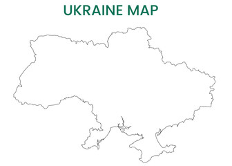 Obraz premium High detailed map of Ukraine. Outline map of Ukraine. Europe
