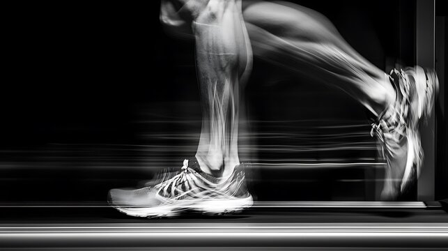 A running shoe with a skeleton on the side