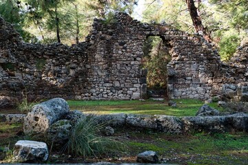 phaselis antic archeologic site in turkey