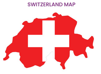 High detailed map of Switzerland. Outline map of Switzerland. Europe