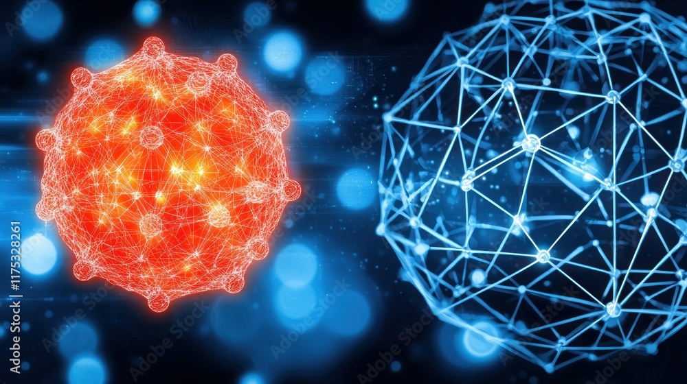 Poster abstract representation of viral network and data connections