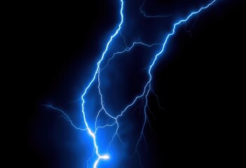 a lightning bolt in the dark sky