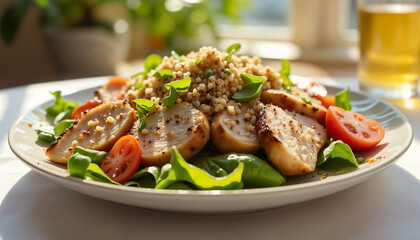 Healthy Salad with Chicken and Quinoa