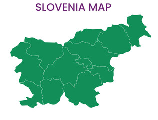 Obraz premium High detailed map of Slovenia. Outline map of Slovenia. Europe