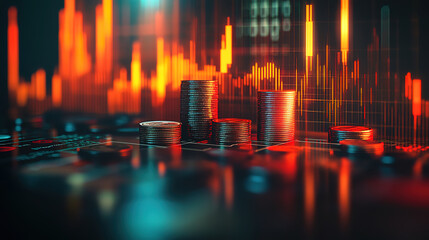 Financial Data Calculation by Businessman for Investment Growth and Digital Marketing Analysis