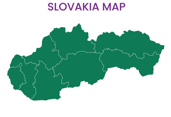 Obraz premium High detailed map of Slovakia. Outline map of Slovakia. Europe