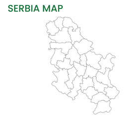 Obraz premium High detailed map of Serbia. Outline map of Serbia. Europe