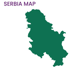 High detailed map of Serbia. Outline map of Serbia. Europe