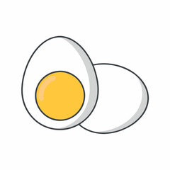 Boiled Egg Vector Illustration.