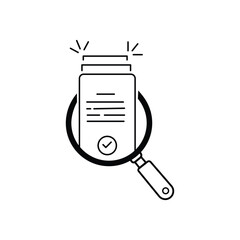 review thin line icon like assesment or audit. stroke trend modern paperwork logotype graphic linear design isolated on white. concept of analyze project