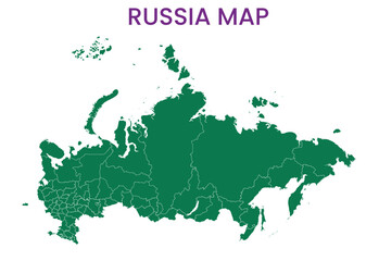 Fototapeta premium High detailed map of Russia. Outline map of Russia. Europe