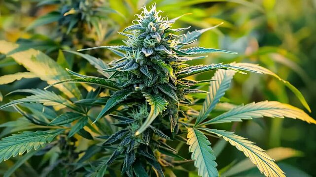 Cannabis flower part plant in field marijuana cvd thc oil