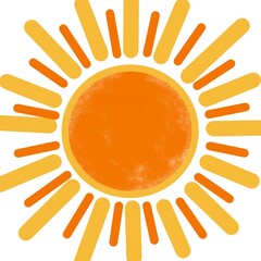 Illustration of the sun icon isolated on a white background.