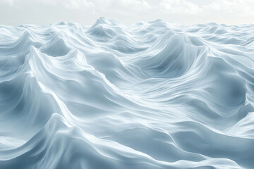 Serene White Waves Rolling Across a Vast Landscape