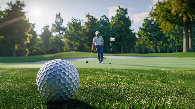  Golf on golf course with golfer in background reach sports
