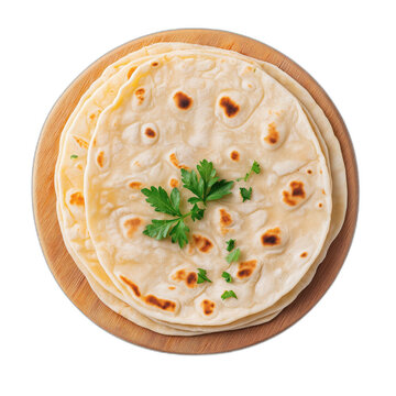 chapati tortillas isolated