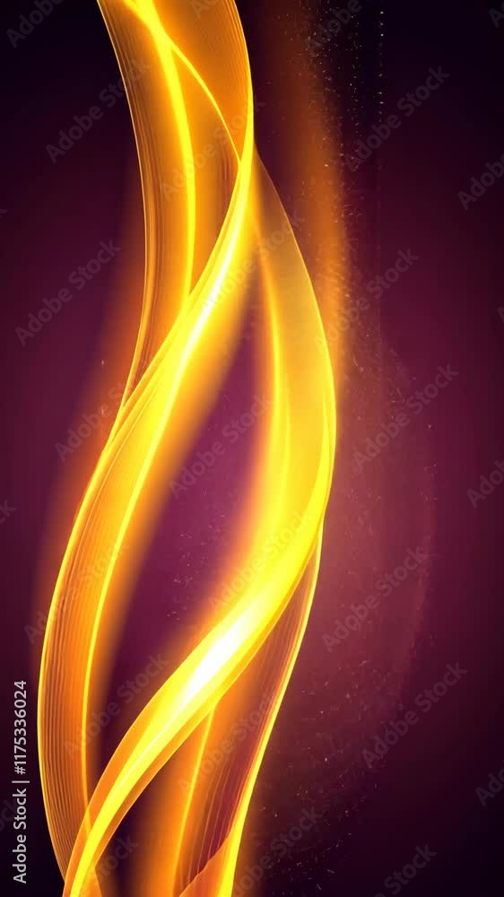 Poster abstract golden wave design with glowing accents and smooth curves on a dark background