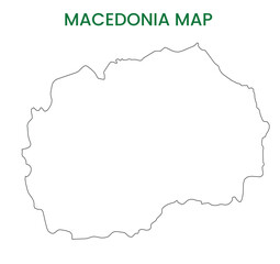 High detailed map of Macedonia. Outline map of Macedonia. Europe