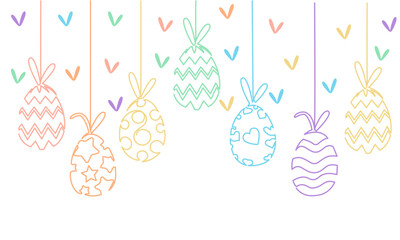 Happy Easter with easter eggs. Ilustration vector