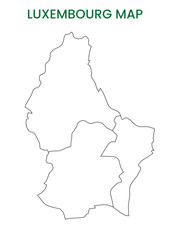 High detailed map of Luxembourg. Outline map of Luxembourg. Europe