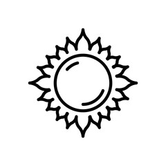 sun icon vector, line style icon