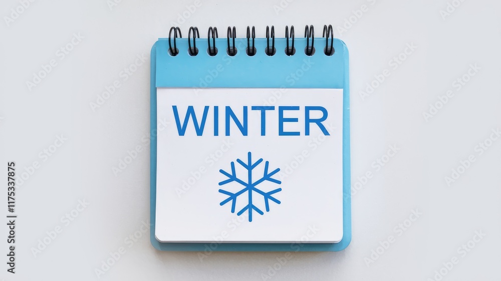 Aufkleber a blue notepad with the word 'winter' and a snowflake icon.