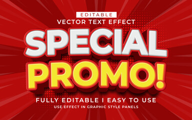 3d editable special promo text effect typography style template