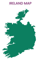 Fototapeta premium High detailed map of Ireland. Outline map of Ireland. Europe