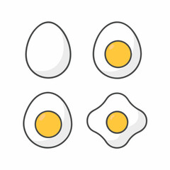 Minimalist Boiled and Fried Egg Vector Bundle.