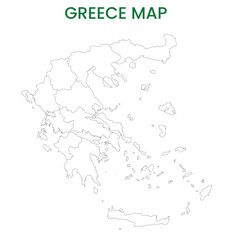 High detailed map of Greece. Outline map of Greece. Europe