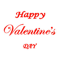 Romantic Happy Valentine's Day Text Art Transparent Background Typography