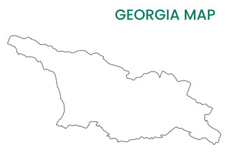 High detailed map of Georgia. Outline map of Georgia. Europe