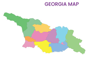 High detailed map of Georgia. Outline map of Georgia. Europe