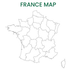 Obraz premium High detailed map of France. Outline map of France. Europe