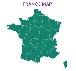 Obraz premium High detailed map of France. Outline map of France. Europe