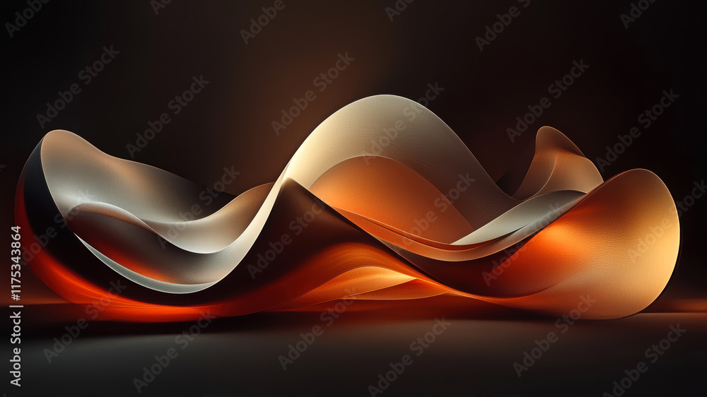 Aufkleber embracing fluidity and warmth in an abstract realm of shapes and colors