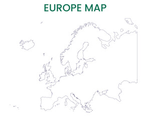 Obraz premium High detailed map of Europe. Outline map of Europe. Europe