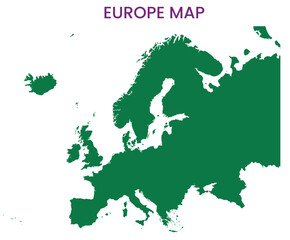 High detailed map of Europe. Outline map of Europe. Europe