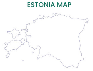 High detailed map of Estonia. Outline map of Estonia. Europe