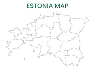 High detailed map of Estonia. Outline map of Estonia. Europe