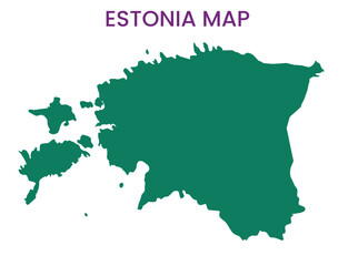 High detailed map of Estonia. Outline map of Estonia. Europe