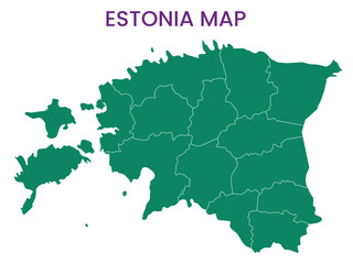 High detailed map of Estonia. Outline map of Estonia. Europe