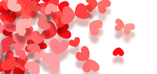 Love background with uniting hearts like butterflies for valentines and wedding love story card.