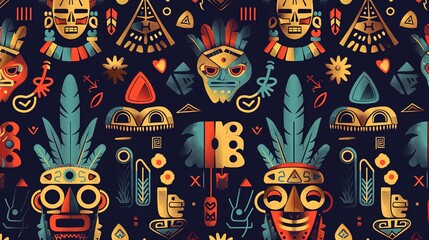 aztec symbol seamless pattern wallpaper