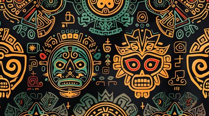 aztec symbol seamless pattern wallpaper