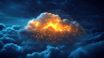 Fototapeta premium Cloud Computing for Fintech and IoT Device Network Connectivity