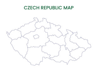 Fototapeta premium High detailed map of Czech Republic. Outline map of Czech Republic. Europe