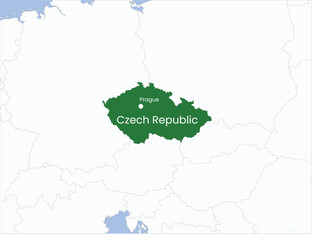 High detailed map of Czech Republic. Outline map of Czech Republic. Europe