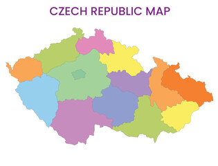 High detailed map of Czech Republic. Outline map of Czech Republic. Europe